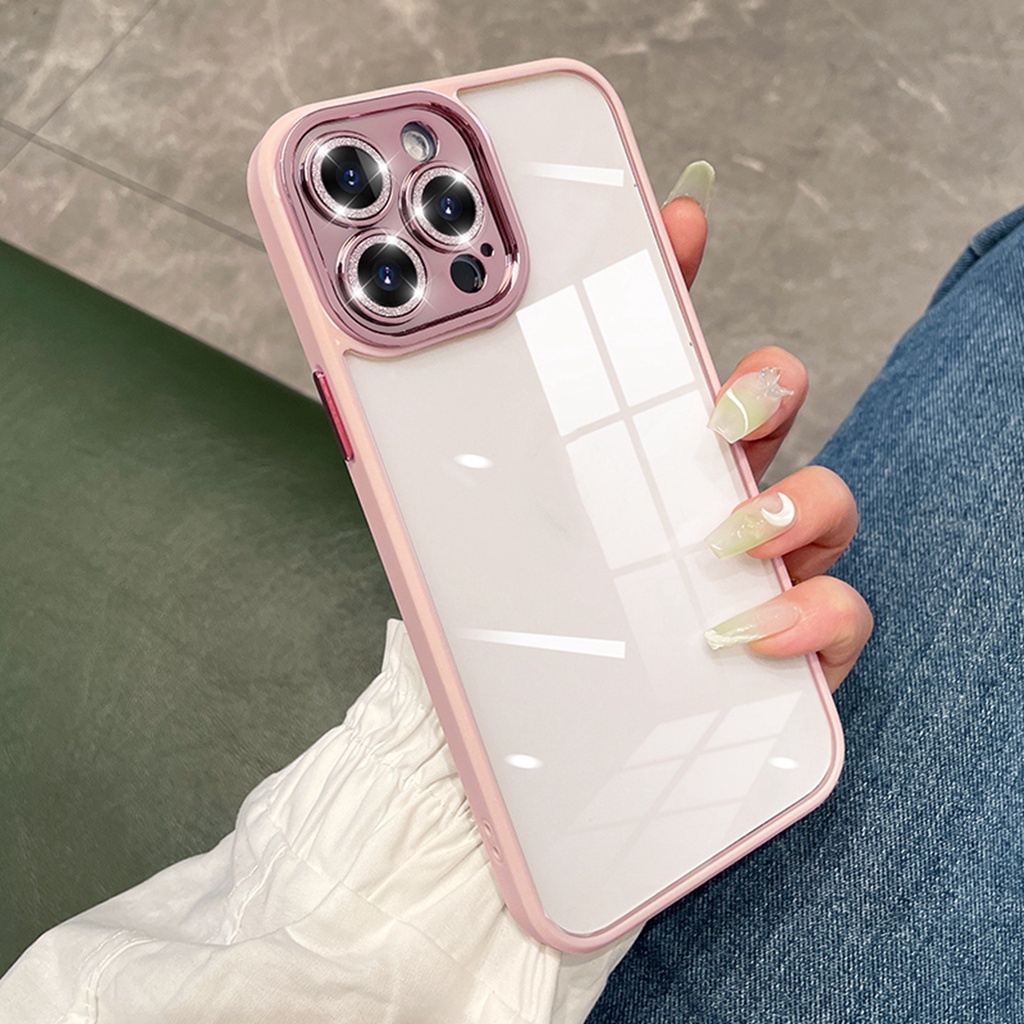 Ốp Điện Thoại Cứng Trong Suốt Mạ Viền Sang Trọng Cho iPhone 13 Pro MAX 11 12 Pro MAX