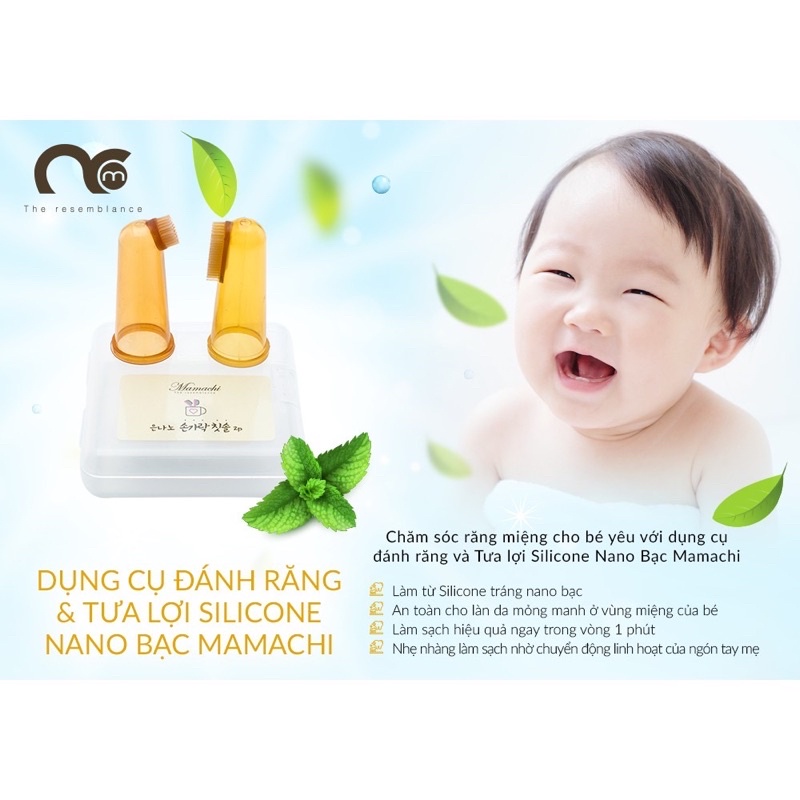 Dụng cụ vệ sinh răng miệng cho trẻ sơ sinh chất liệu Silicone Nano bạc Mamachi