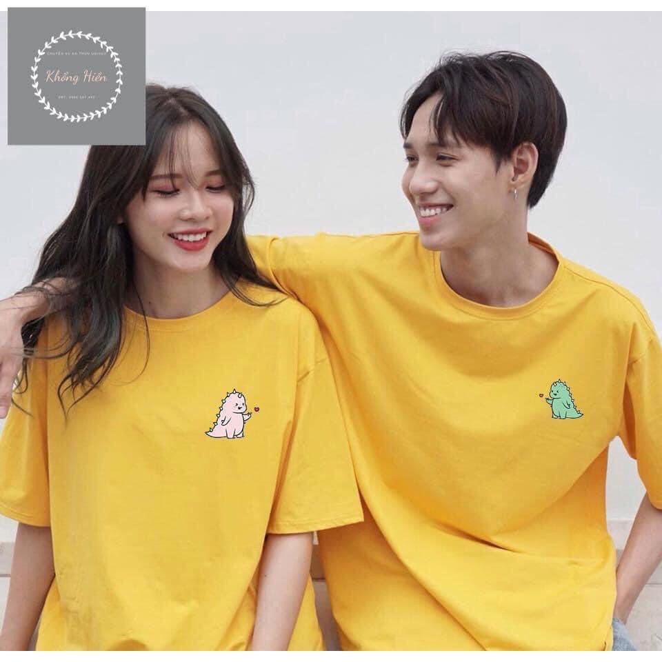 Áo thun cotton dày mịn phong rộng tay lỡ- unisex cho cặp đôi,đồ nhóm