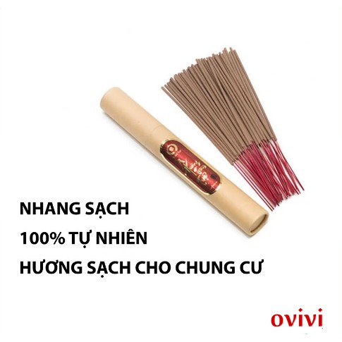 Nhang sạch cho chung cư, Nhang trầm tuệ tự nhiên 100% không hóa chất. Mùi thơm thanh nhẹ. 23cm x 50 nén