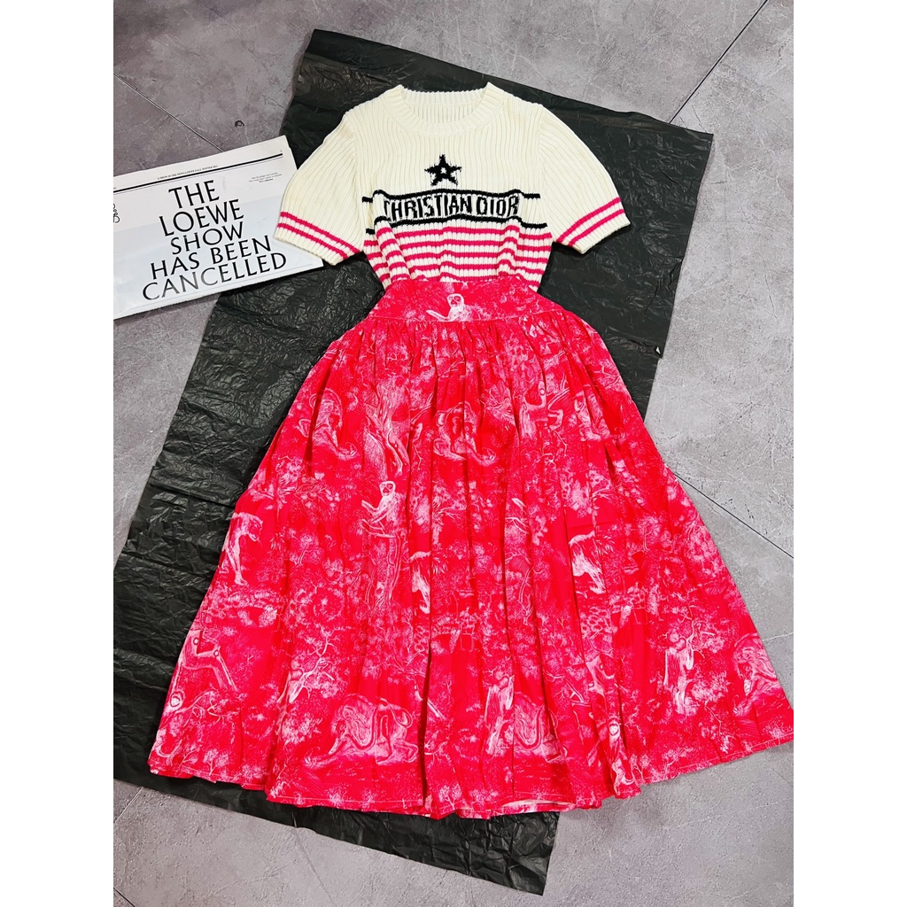 Set bộ len váy xòe màu sắc hot ảnh thật