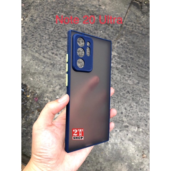 ỐP LƯNG CHỐNG SỐC GALAXY NOTE 20 ULTRA LƯNG MECA ĐEN NHÁM, VIỀN MÀU CAO SU