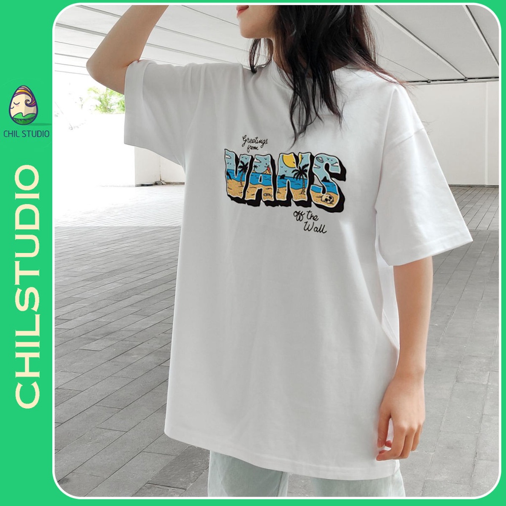 FREESHIP Áo thun tay lỡ nam nữ Vans Summer Unisex oversize form rộng áo phông rộng mùa hè basic tee phối quần jean