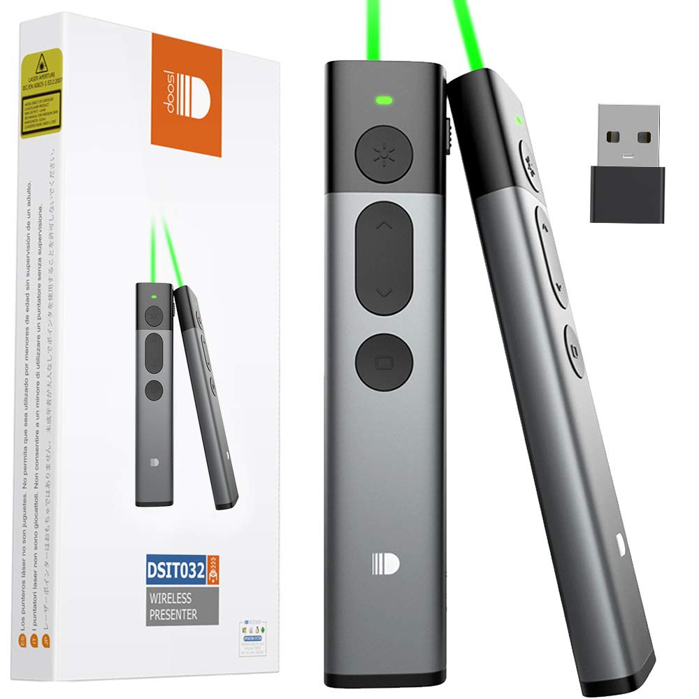 Bút Trình Chiếu Laser Xanh Không Dây Doosl Cao Cấp