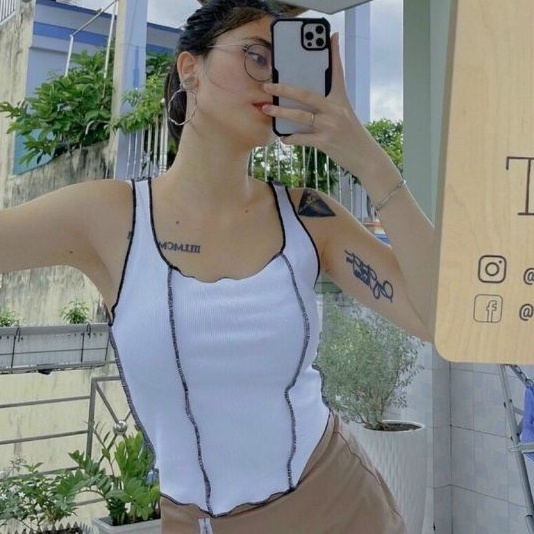 Áo croptop cuôn biên Siêu hót vải đẹp giá cực rẻ