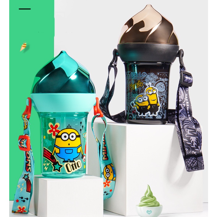 [Hàng sẵn mới về] Bình nước Minion Cao Cấp chính hãng có dây đeo chắc chắn - Bình nước Cao cấp
