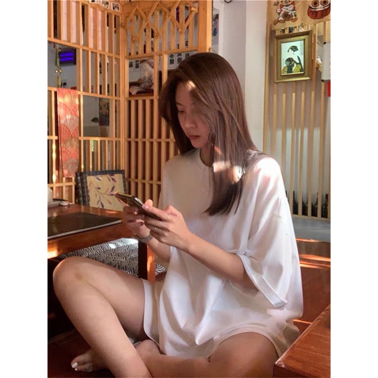Bộ Thun Trơn Cộc Tay Dáng Rộng 🦋 Set Áo Phông Nữ Quần Short 3 Màu 🦋