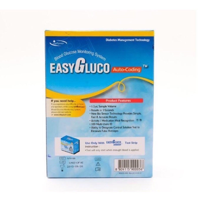 Máy Đo Đường Huyết Easy Gluco - kèm 25 que thử và 25 kim