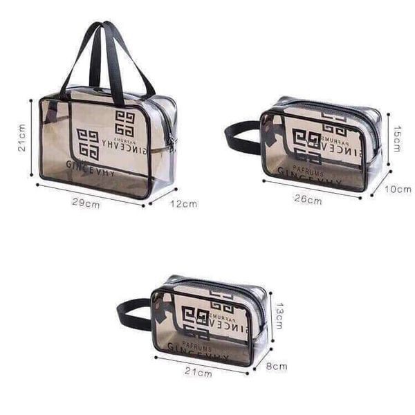 Set 3 túi đựng mỹ phẩm trong suốt đựng đồ du lịch thời trang cao cấp | BigBuy360 - bigbuy360.vn