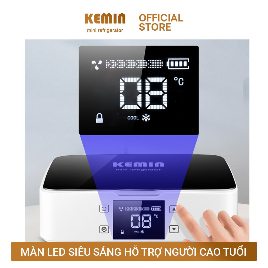 Hộp lạnh di động Kemin K1 Pin 10400mah- Bảo quản Insulin, vacxin, thuốc, filer,botox- Tặng kèm túi đeo