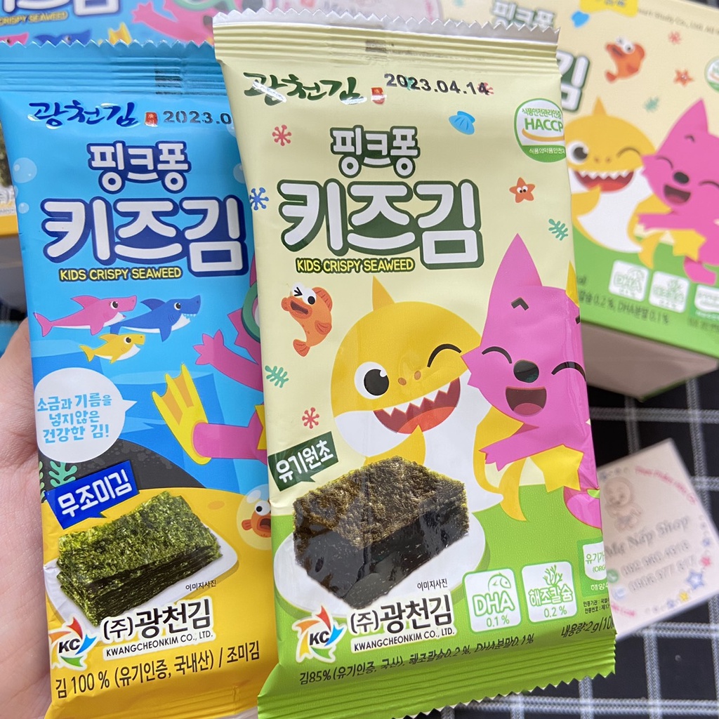 [BÁN LẺ] Rong biển hữu cơ tách muối Baby Shark Pinkfong