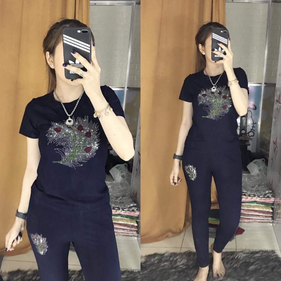 Đồ bộ thun ép đá hình Đuôi Công | BigBuy360 - bigbuy360.vn