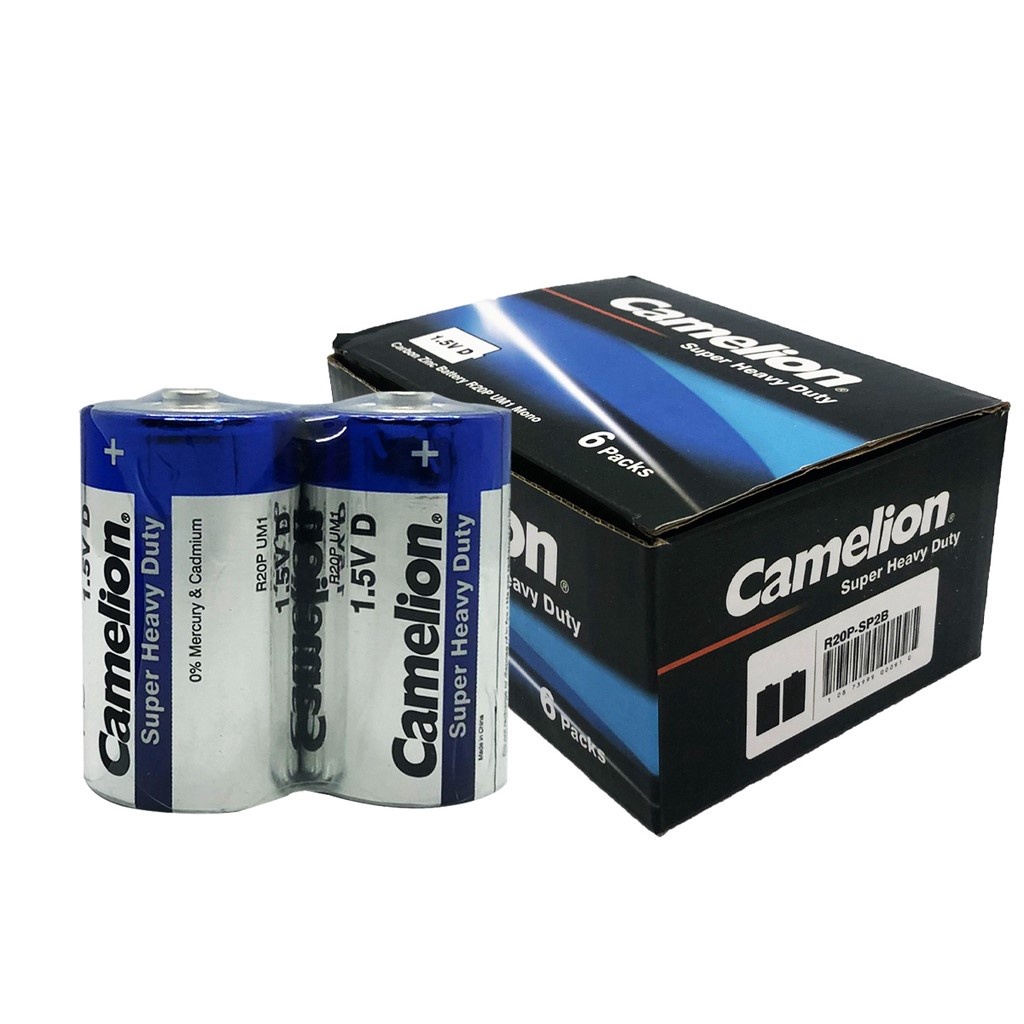Hộp 6 Cặp Pin Trung / Đại Camelion 1.5V C / 1.5V D Super Heavy Duty Chính Hãng - Dùng Cho Bếp Gas, Đồ Chơi, Đèn Pin...