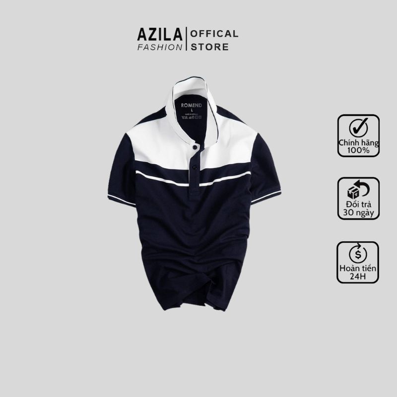 Áo Polo Nam Azila Cổ Bẻ  Phối Màu Chất Liệu Cá Sấu cotton Xuất Xịn Chuẩn From Dáng Sang Trọng