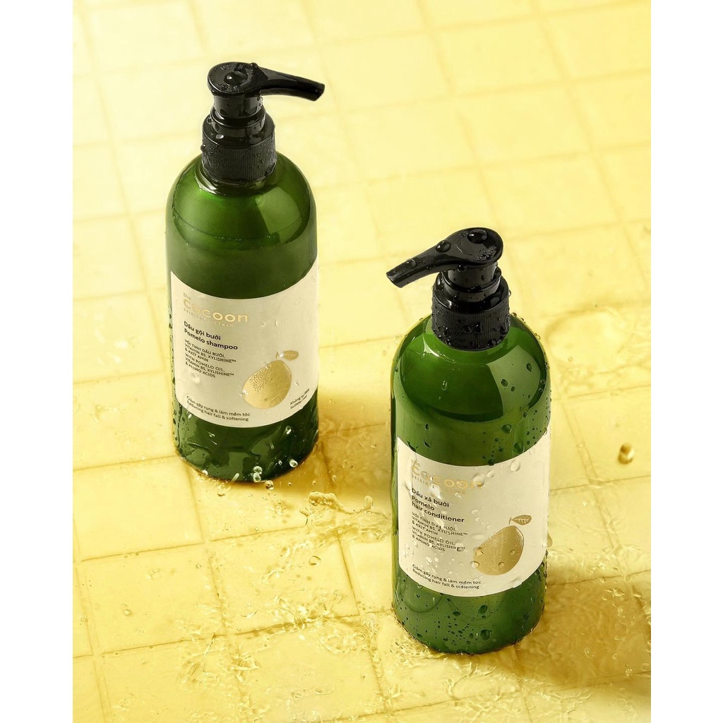 Bộ dầu gội bưởi Pomelo Cocoon + Dầu xả bưởi Pomelo Cocoon 310ml thuần chay - HUNOXA