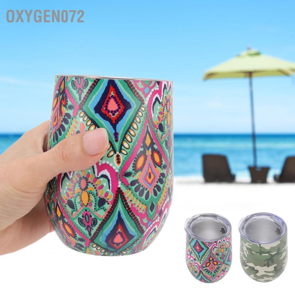 Oxygen072 Oxygen072 Ly rượu hoa ly bằng thép không gỉ Hút chân đôi có nắp đậy cho gia đình ngoài trời