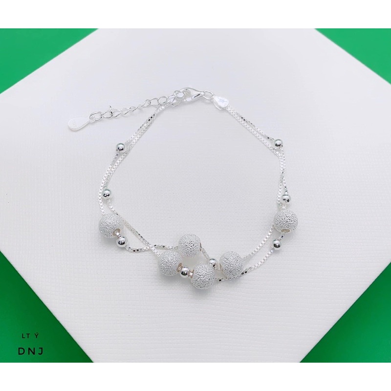 Lắc tay nữ bạc Ý S925, lắc dây kép mix bi đeo siêu xinh - Kho sỉ bạc Nhất Linh