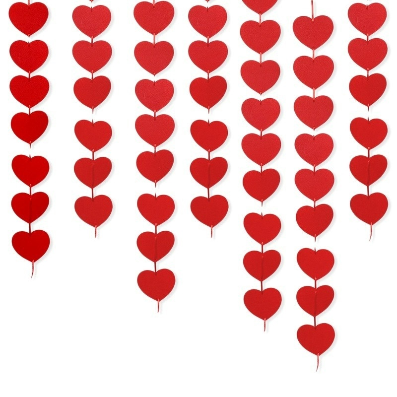 Set 16 Phụ Kiện Rèm Cửa Hình Trái Tim Trang Trí Tiệc Cưới / Valentine