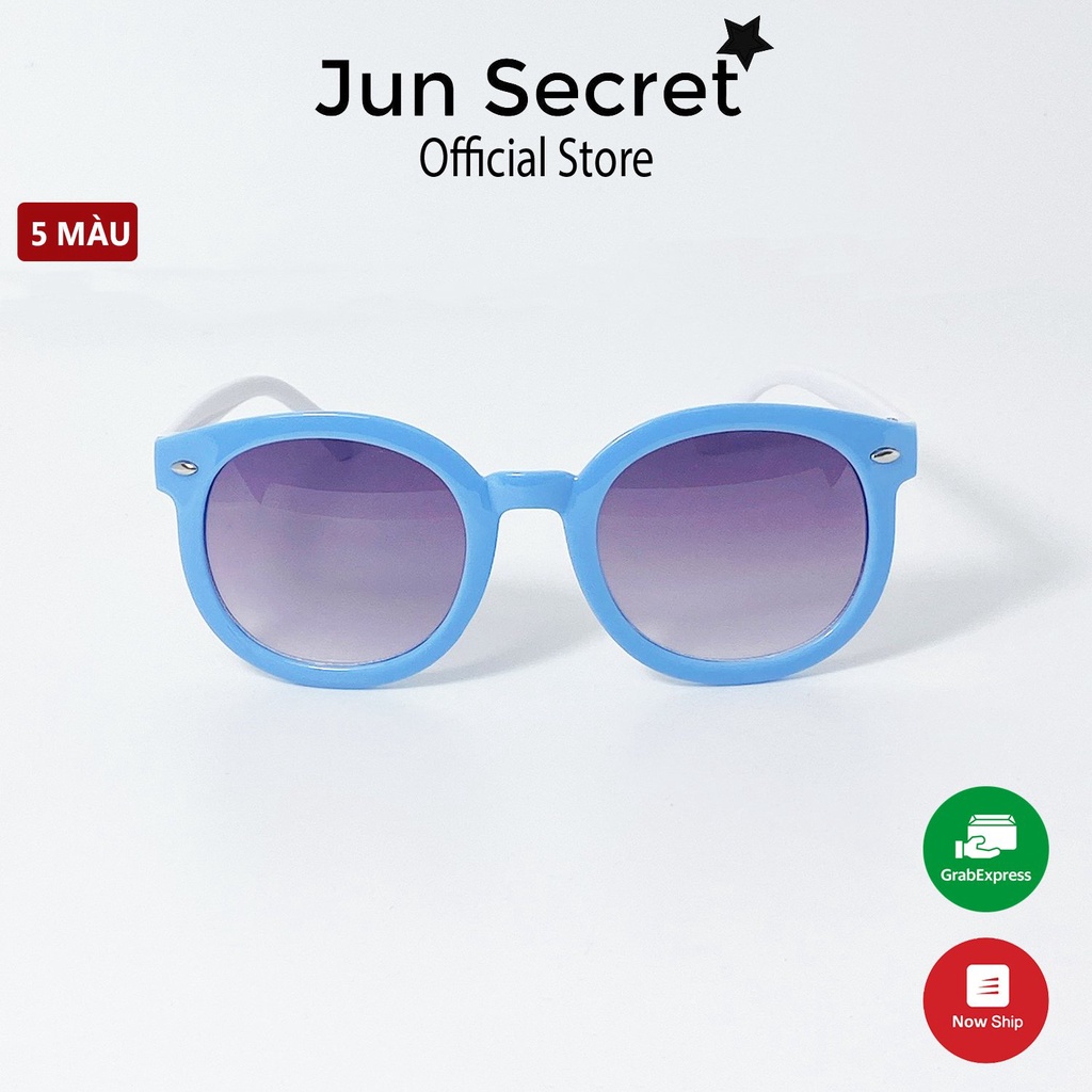 Kính mát trẻ em Jun Secret gọng tròn kiểu dáng đơn giản sành điệu dành cho bé trai và bé gái từ 1 đến 5 tuổi JS8009