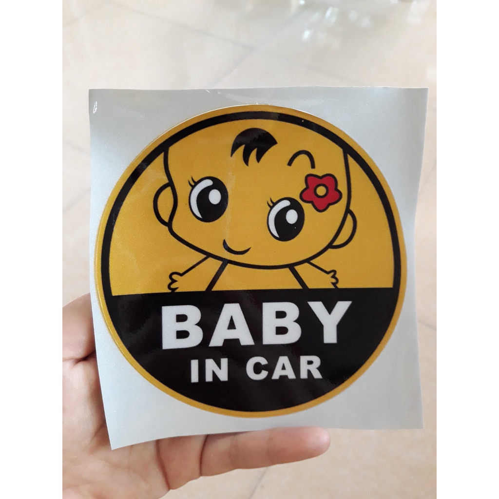 Decan sticker baby in car chất liệu phản quang 3M 610 series