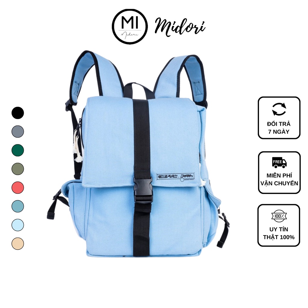 Balo đi học thời trang Nam nữ chống nước đựng laptop Japan Classic Local Brand Mi Midori