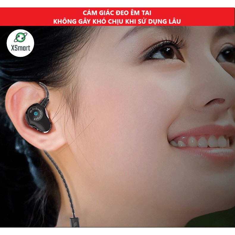 Tai Nghe CHỐNG ỒN DOUBLE RINGED SUPER BASS PRO 2021 Âm Thanh Kép Siêu Cao Cấp, Tai Phone Có Dây Cho Điện Thoại Máy Tính