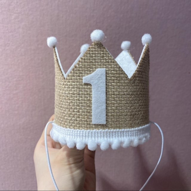 Vương Miện Bằng Vải Đính Chữ Số 1 2 3 4 5 6 Độc Đáo