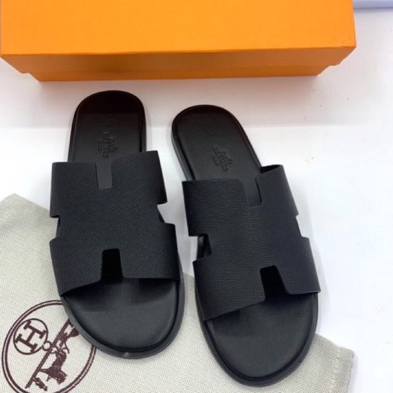 Dép quai ngang nam hình chữ H da bò hai lớp da và lót bền đẹp.Hải Anh Shop