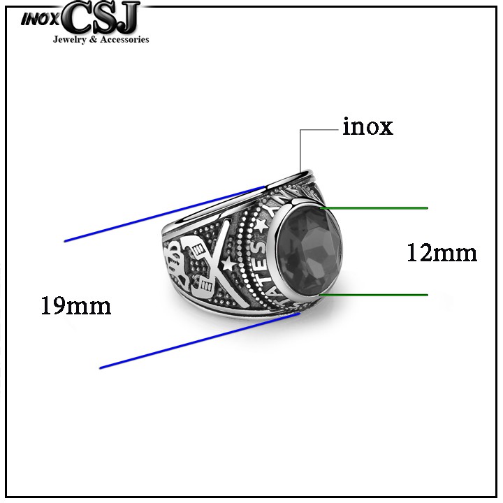 Nhẫn inox cao cấp đính đá siêu đẹp, bền màu, chuẩn thời trang - tặng hộp đựng xinh xắn