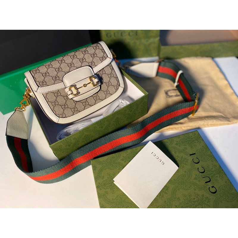 túi đeo chéo nữ đế vuông một ngăn to dây đeo vải cao cấp gucci GC GG