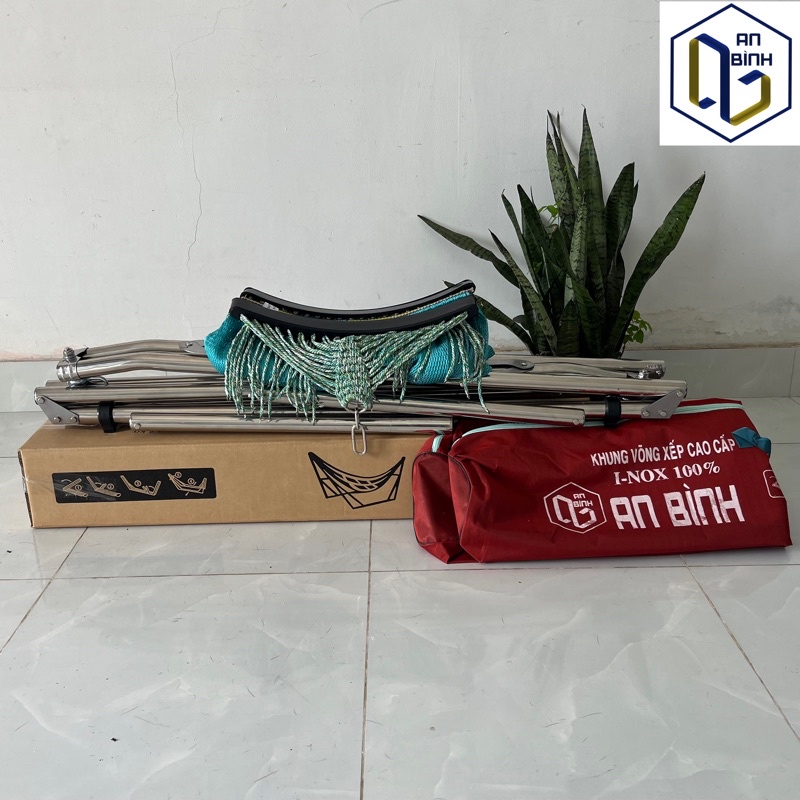 Bộ Võng Xếp INOX An Bình fi32, Chịu Lực 250kg - Hàng Chính Hãng Bảo Hành 3 Năm Trên Tem Nhãn