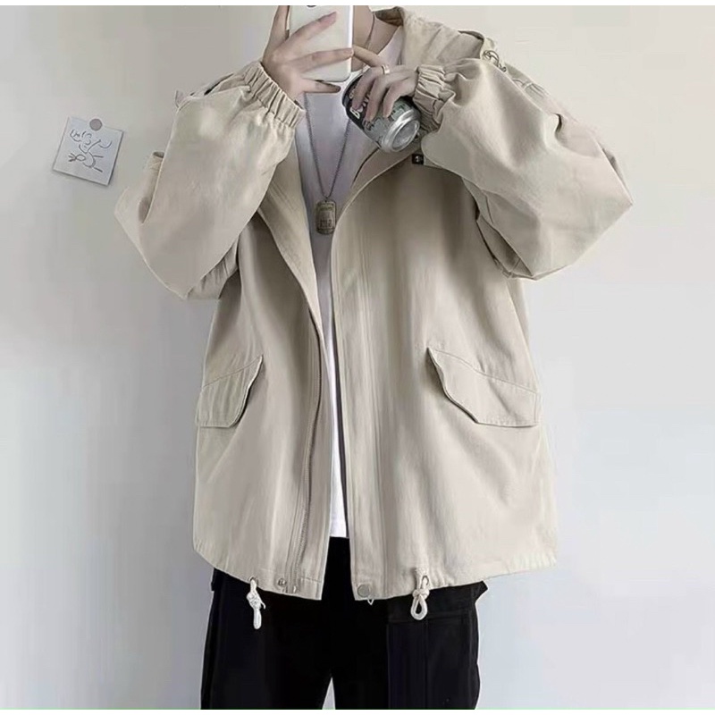 Áo khoác Dù  2 lớp  - Nam  Nữ -form  rộng phong cách -HÀN QUỐC -85ky
