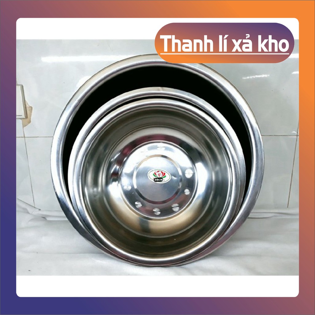 Thau inox 💖𝑭𝑹𝑬𝑬𝑺𝑯𝑰𝑷💖 Chậu Inox 304 - Âu Inox 304 Hàng Cao Cấp Nhập Khẩu Trực Tiếp Dày Dặn, Đẹp