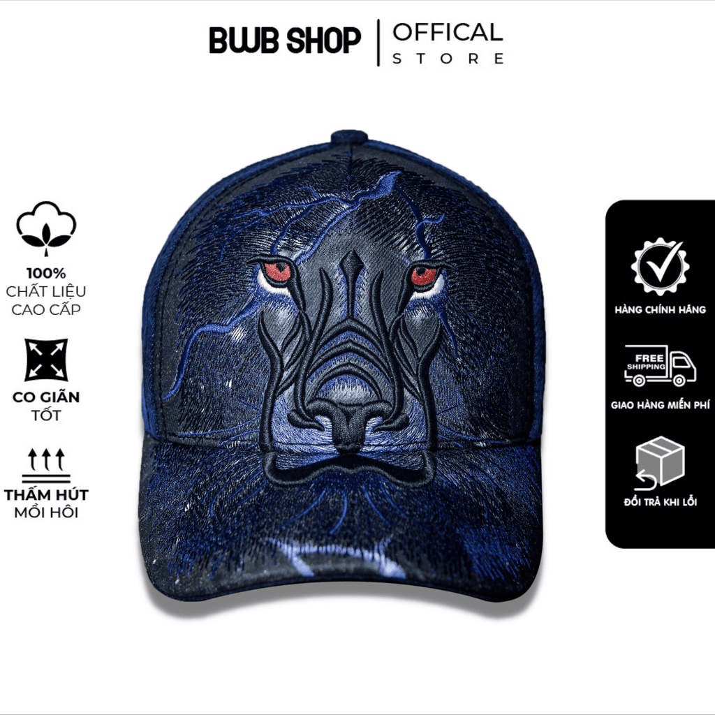Nón Lưỡi Trai Nam Blue Wolf Religious Mũ Kết Nam Jean Wash Thêu Cao Cấp