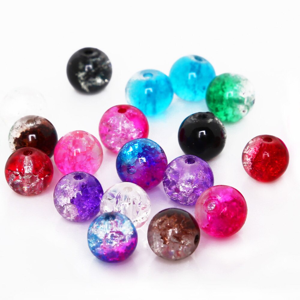 Chuỗi hạt thủy tinh hai tông màu 4mm 6mm 8mm 10mm dùng làm trang sức thủ công