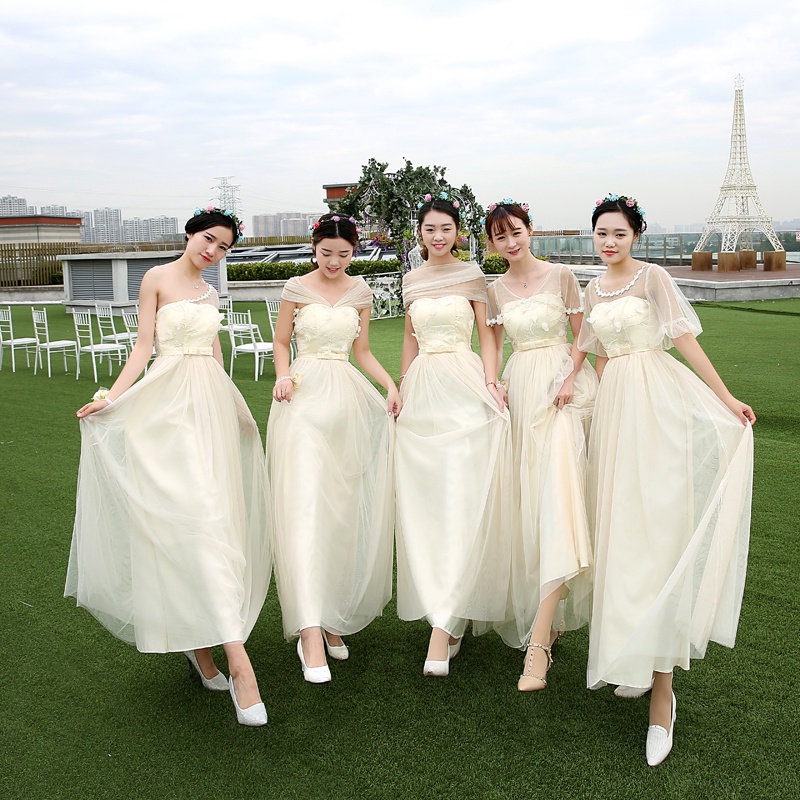 Đầm Phù Dâu Dáng Dài Phong Cách Hàn Quốc 2022 Mới