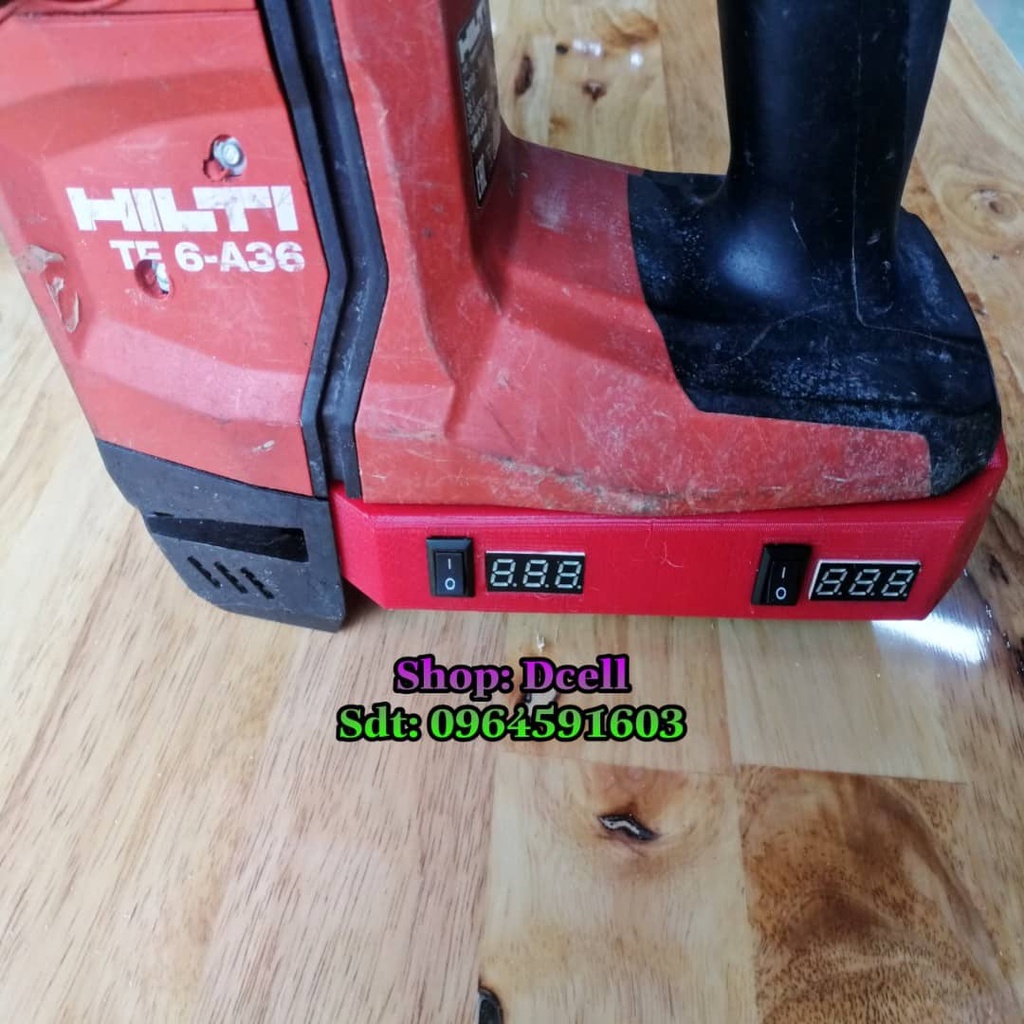 Đế Chuyển Pin Makita Cho Máy Hilti 36v Te6 - A36 Không Than Và Có Than In 3D Nhựa Chịu Lực Siêu Bền - Pin Hilti, Makita