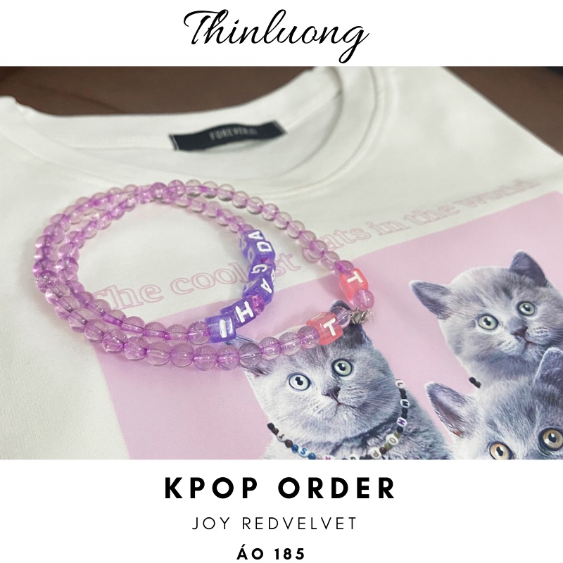 Áo thun croptop trắng hình mèo con giống JOY