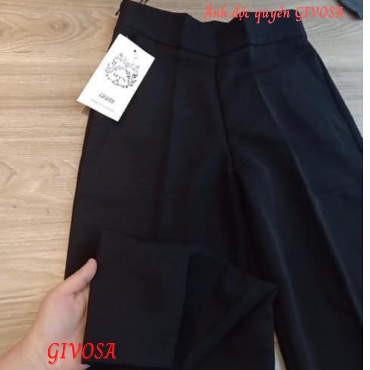 Quần ống rộng Goness cạp cao khoá sườn dáng dài vải cao cấp nhiều màu