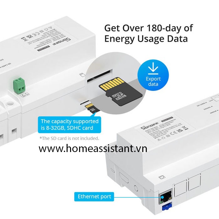 Cầu Dao Đo Điện Thông Minh Wifi Ethernet RS485 Sonoff SPM