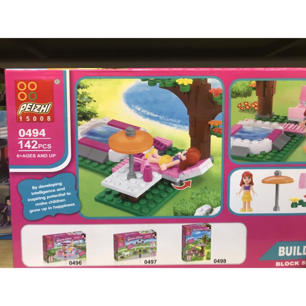 Bộ đồ chơi lắp ráp hồ bơi Happy Holiday cho bé gái