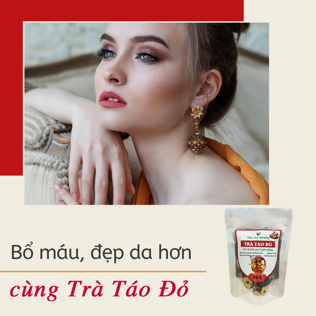 ✅[CHÍNH HÃNG] Táo Đỏ Tân Cương Cắt Lát Tự Nhiên Hữu Cơ Được Sấy Khô Gói 90g