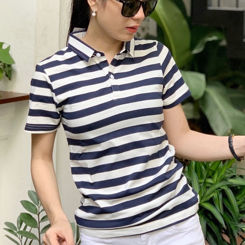 Áo thun nữ Cổ Sơ Mi (Cổ trụ) TOLI, chất cotton 4 chiều mềm mịn, co dãn màu Xanh Rêu