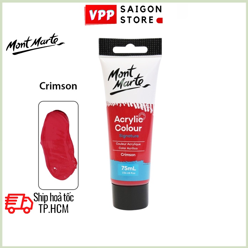 Màu Acrylic Mont Marte 75ml - Crimson - Acrylic Colour Paint Signature 75ml (2.54oz) - MSCH7511