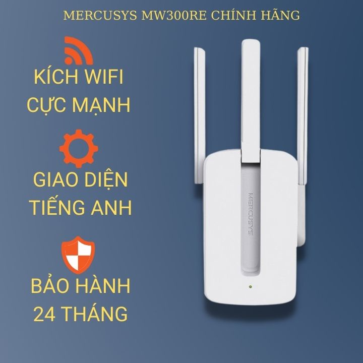 Bộ Kích Sóng Wifi Mercusys Repeater MW320RE 3 Anten Cực Mạnh