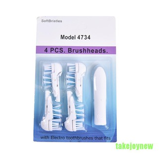 TDH 4x Toothbrush Heads for Oral-B Cross Action Power Dual Clean Brush Replacement TLO