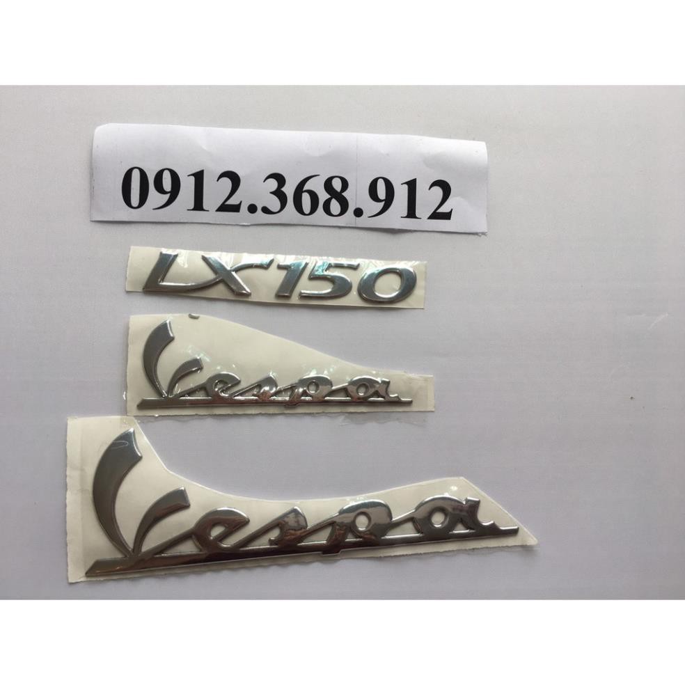 Bộ tem chữ vespa lx150, decal vespa lx150 giá trọn 1 bộ