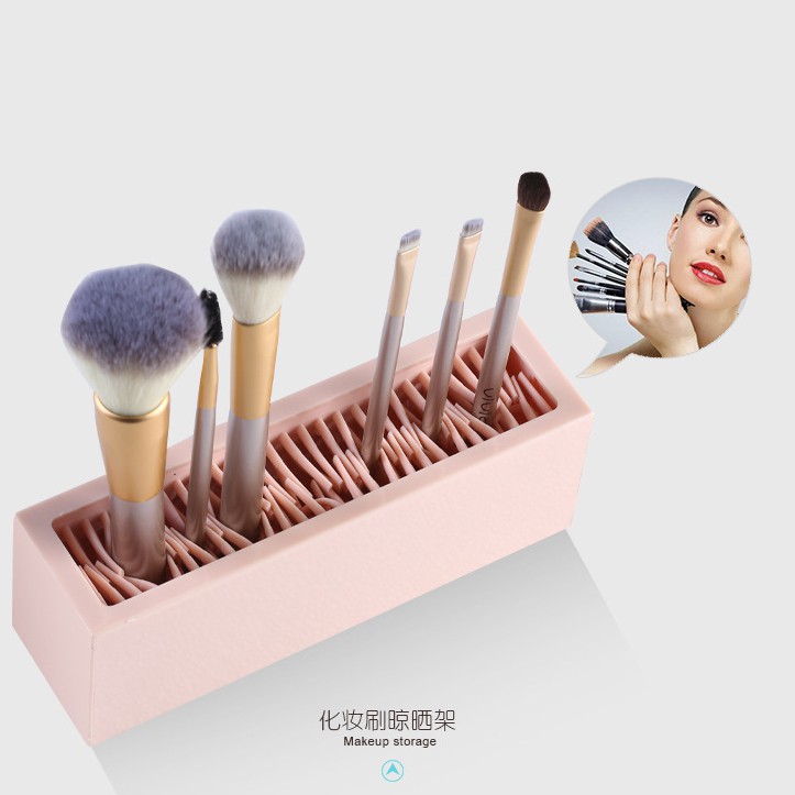 SUPO DEPOT - Hộp Đựng Cọ Trang Điểm Bằng Silicone Tiện Dụng Màu Sắc Tương Phản