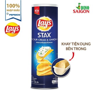 Snack khoai tây Lay's Stax kem hành