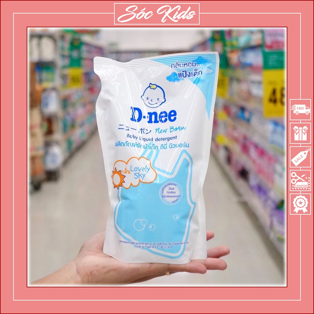 Nước Giặt Dnee Thái Lan 2 Trong 1 Cho Bé - TÚI 600ml | DATE 2023 | SIÊU THƠM | SIÊU TIẾT KIỆM | SÓC KIDS